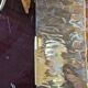 3 champagne-colored resin wall lights 1960 France
