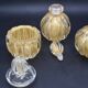 Set of 3 gold Ercole Barovier "Bullicante" Murano glass vases for Barovier & Toso