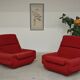 Paire de fauteuils rouge Atlantis Space Age République Tchèque 1970