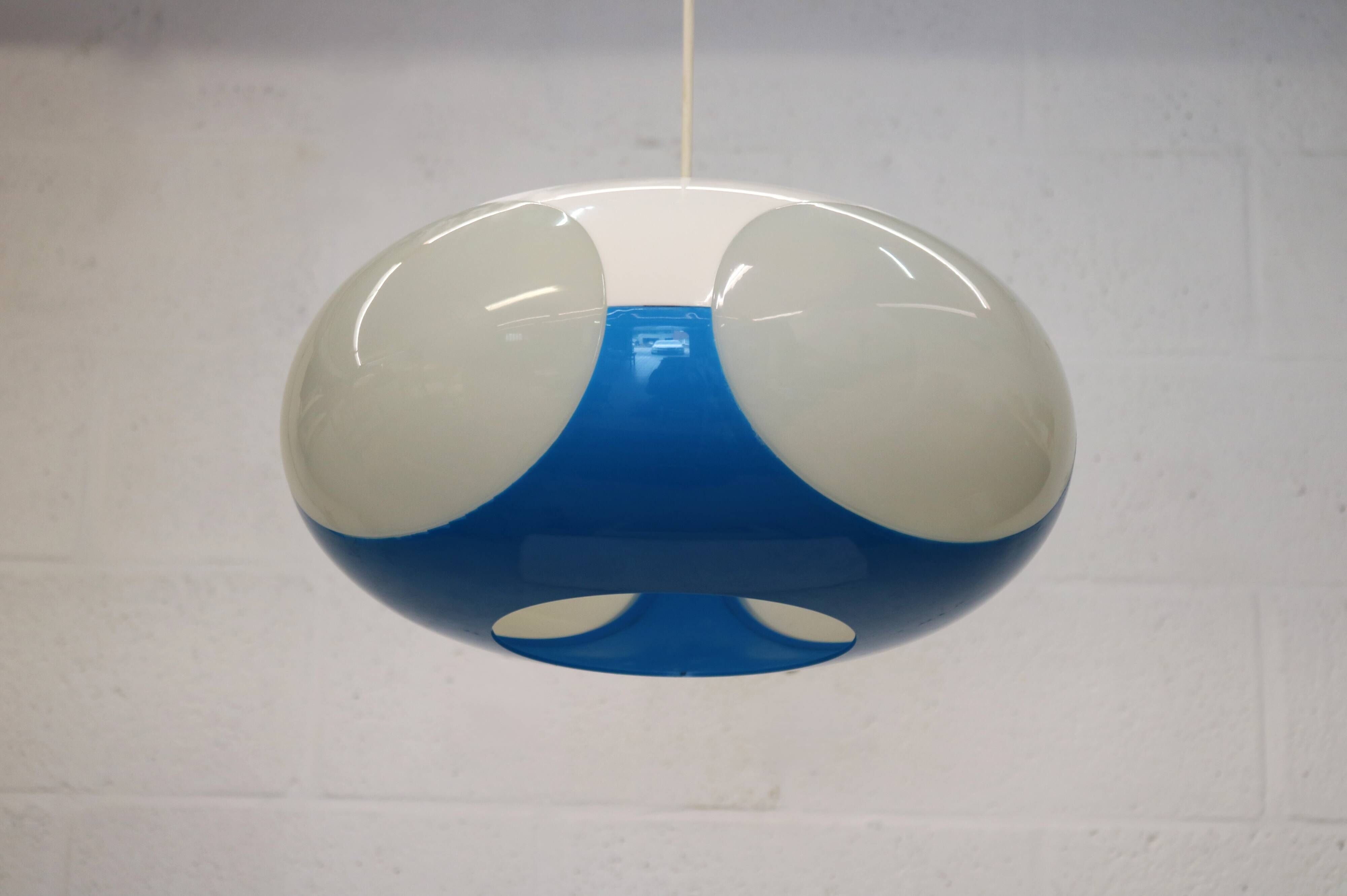 Unique Space age bug eye ufo lamp *** Massive Belgium *** blue and white