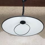 Old red metal suspension lamp from the 70s