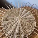 Round rattan sun mirror