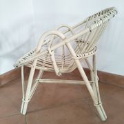 White rattan shell chair