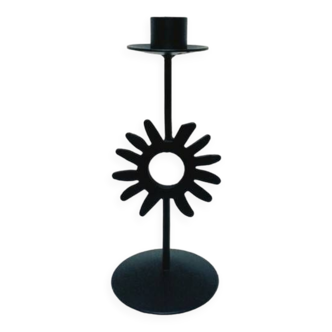Black metal sun candle holder