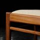 Chaises en teck et tissu beige danois modernes du milieu du siècle, ensemble de 4