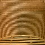 Pencil or split reed rattan arm or club chair, Vivai del Sud, 80s