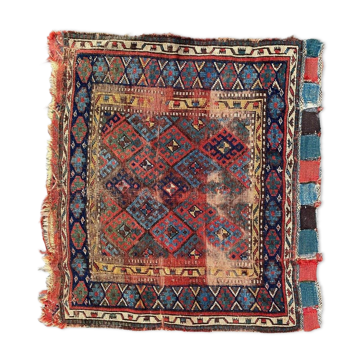 Antique Shahsavand tribal horse cover mat 105x95 cm