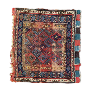 Tapis de couverture de cheval tribal Shahsavand antique 105x95 cm