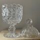 Vintage Crystal Pedestal Jewelry Box