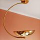 Vintage gold metal arc pendant light, 1980s