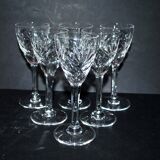Lot de 6 verres à liqueur Chantilly en cristal taillé de SAINT-LOUIS signé 11.5cm