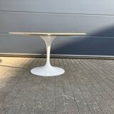 Vintage round Knoll Tulip eettafel (137cm) Marmer