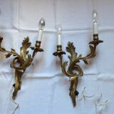 Paire d'appliques anciennes en bronze, début 20ème