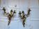 Pair of antique bronze wall lights, early 20th century