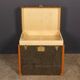 Antique 20thC French Hat Trunk In Chevron Canvas By Goyard, Paris c.1920