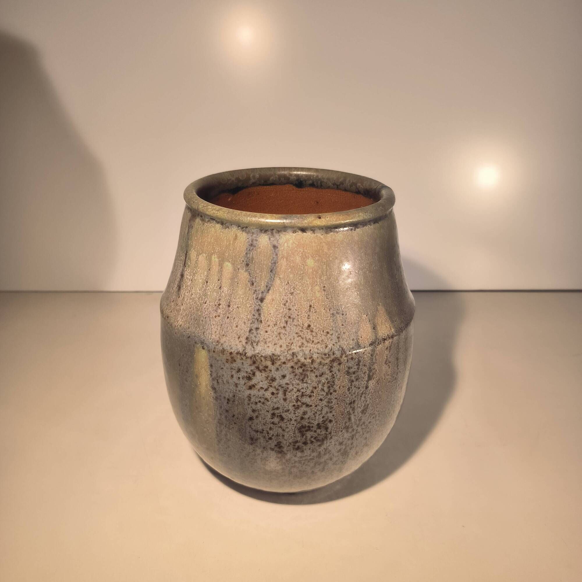 Cris agterberg & roger guerin in bouffioulx, art deco vase in green/blue stoneware