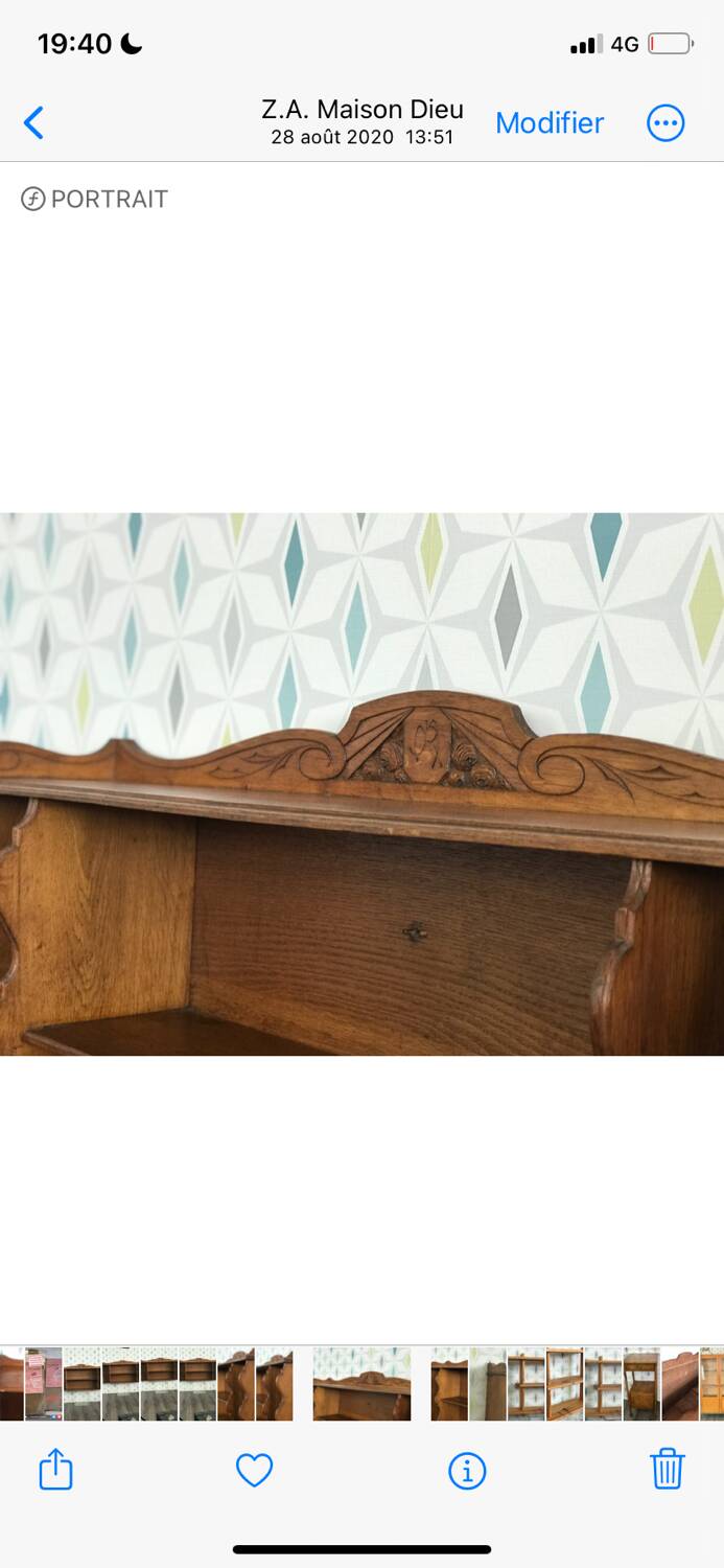Étagère en bois Art Déco