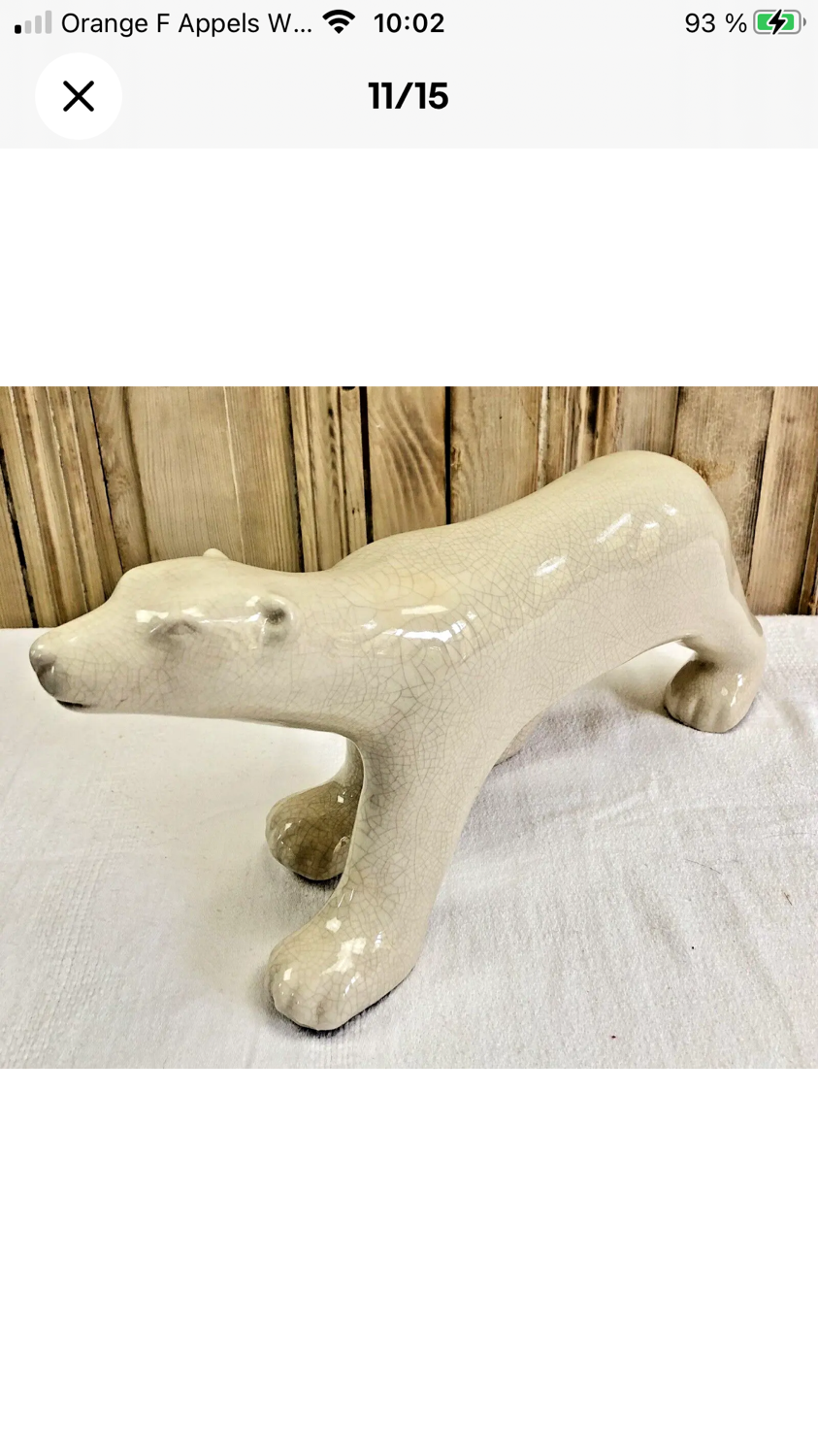 Ours craquelé Art Déco 1930 émaux de Louvière