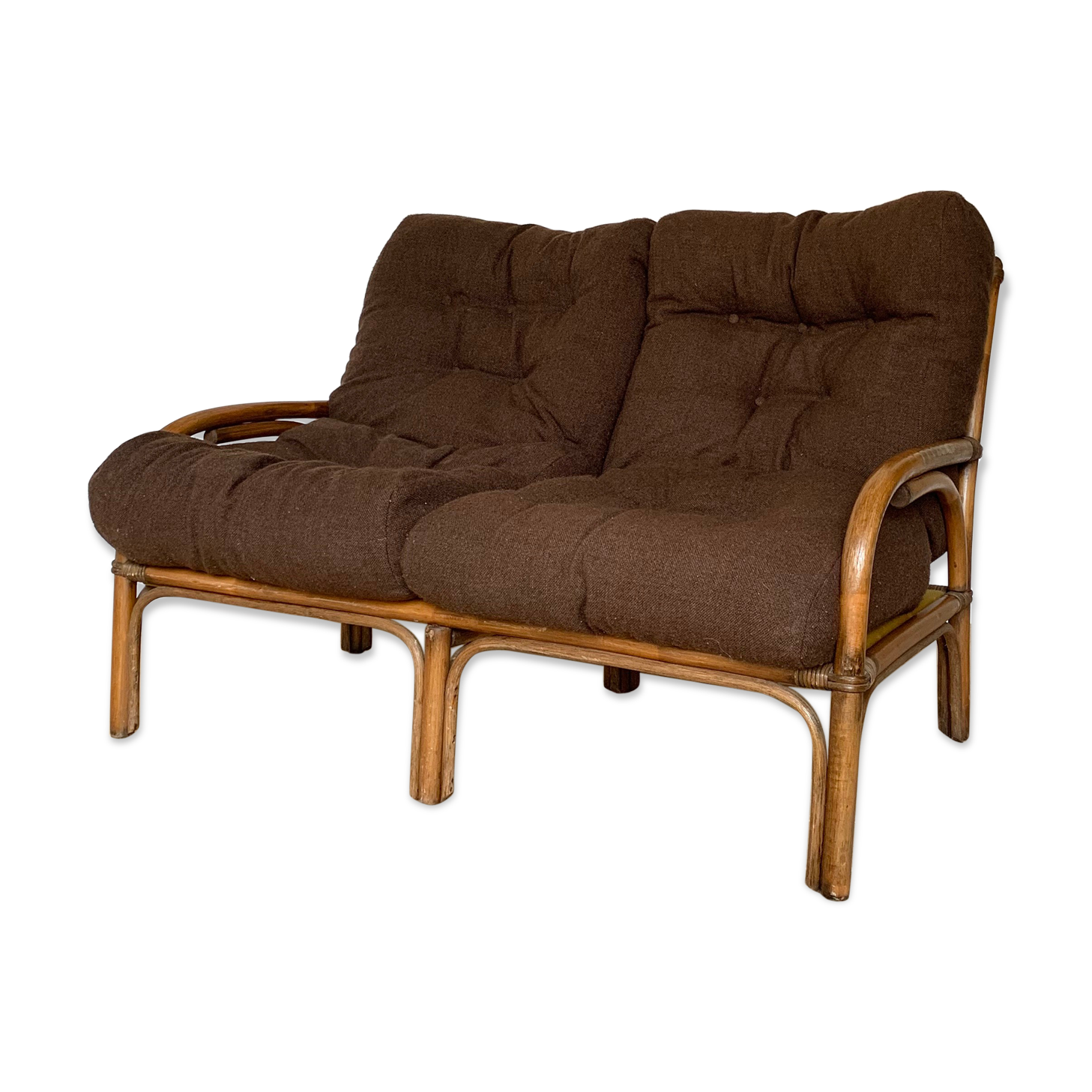 Vintage rattan bench