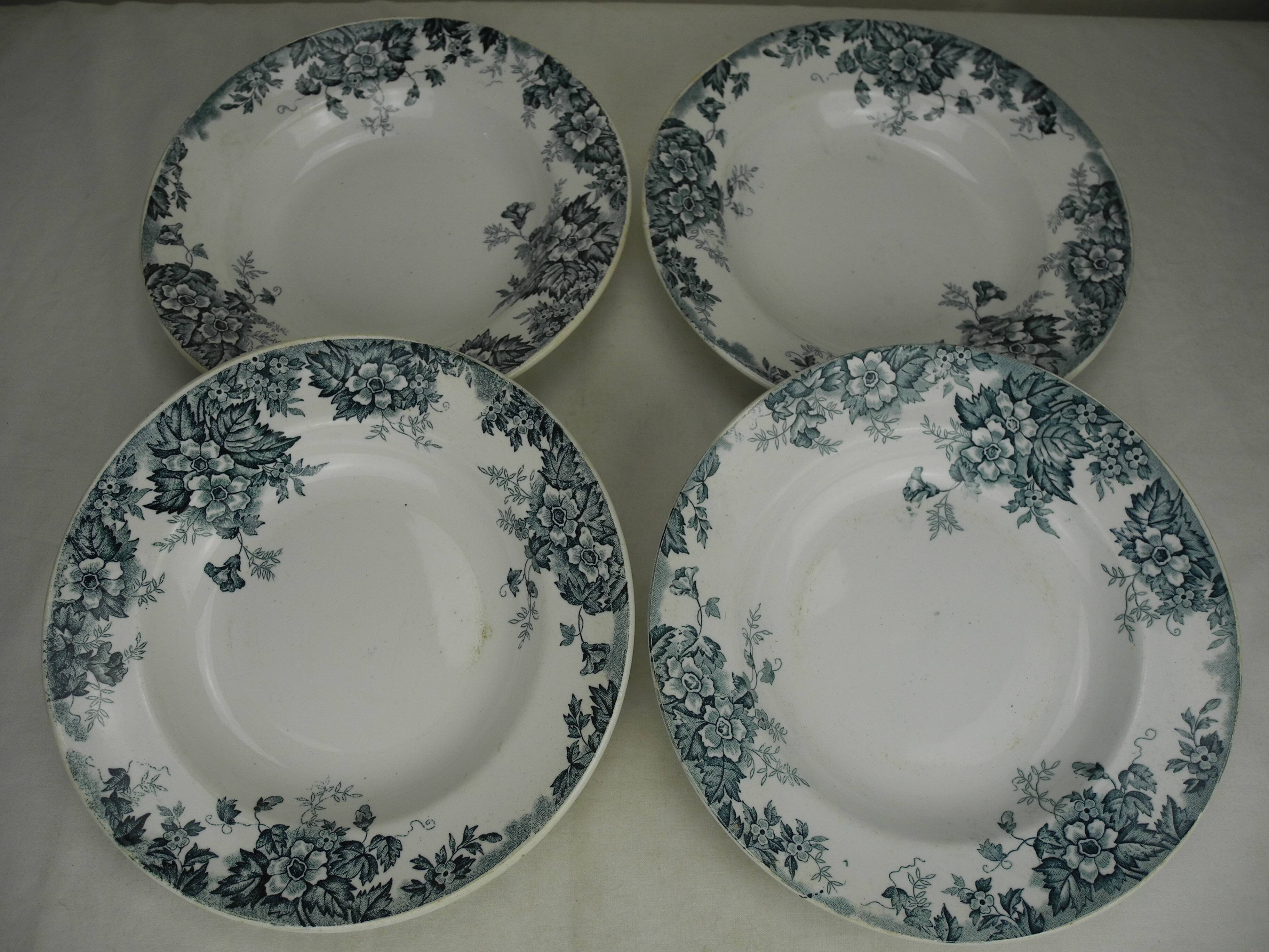 4 Moulin Loups Marie Louise french soup plates