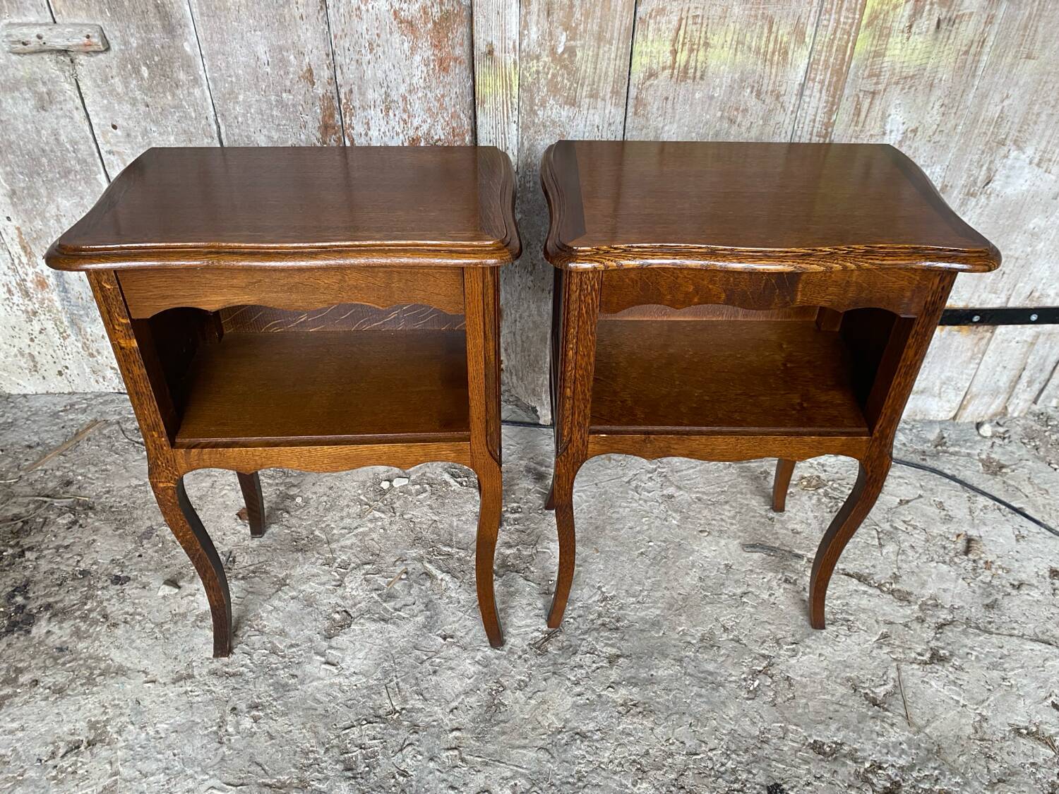 Louis XV Style Nightstand with Drawer + Vintage Case #D50