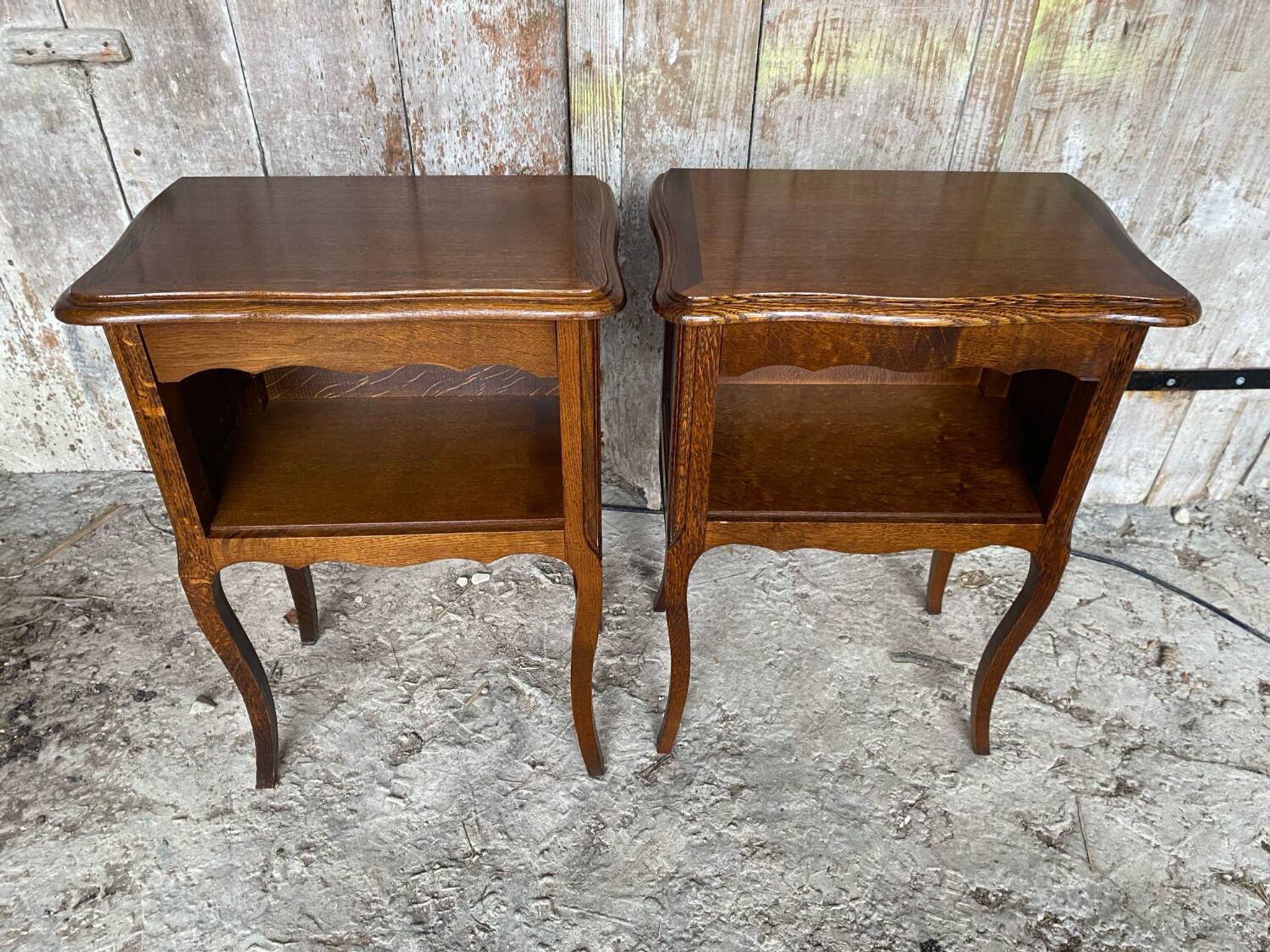 Louis XV Style Nightstand with Drawer + Vintage Case #D50