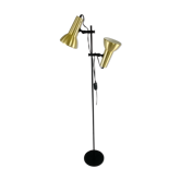 Lampadaire danois 2 feux orientables noir et doré LB