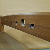 Brutalist solid pine wall mounted cabinet, Germany 1970s