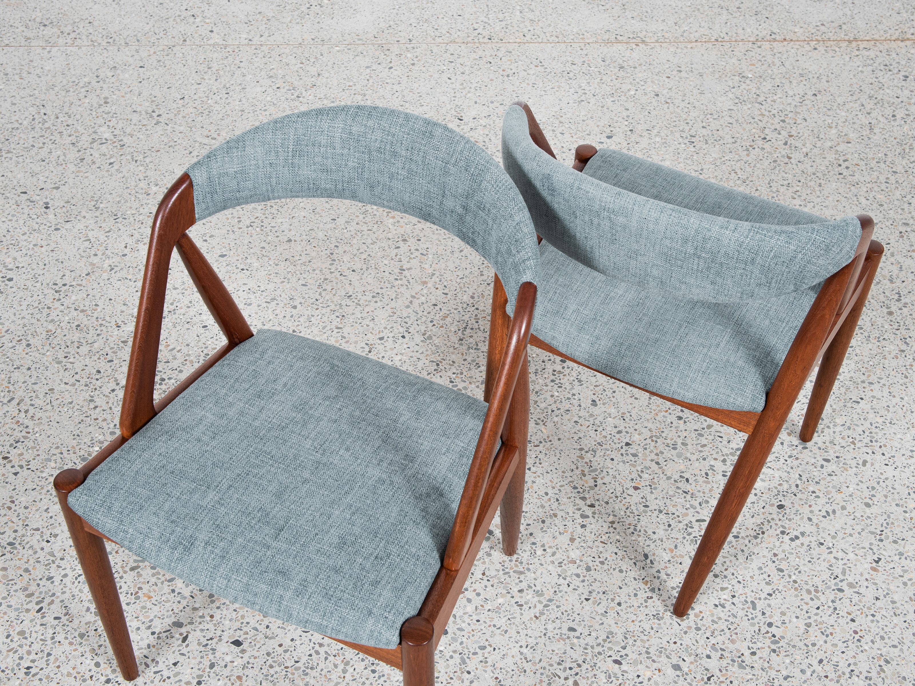Midcentury Danish set of 4 dining chairs in teak by Kai Kristiansen 1960s