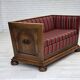 1960s, Danish 2-seater sofa, original condition, furniture wool, oak wood.