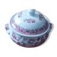 Vintage soup tureen in English earthenware Churchill Rosa pink Willow pattern.