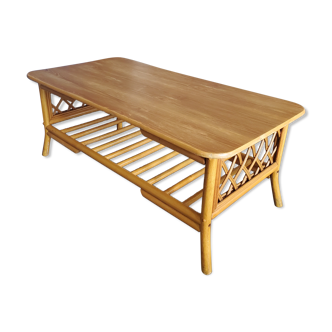 Rectangular rattan coffee table