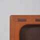 Danish teak & leather magazine holder by Salin Møbler, 1970s