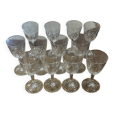 12 Baccarat crystal glasses stamped with the Epron model, height 12.2 cm.