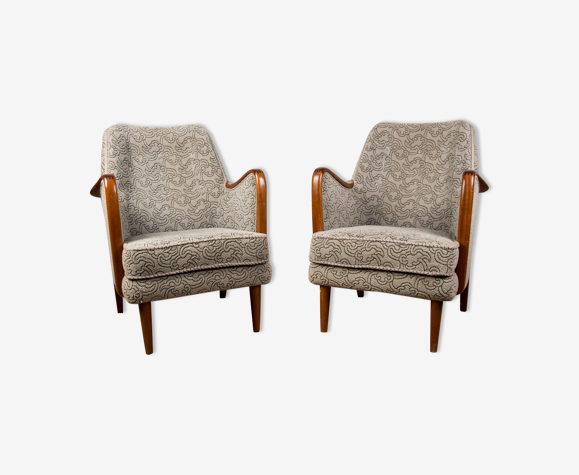 Pair of Danish Heaters in Teck and Fabric by Borge Christoffersen 1960.