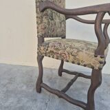 Louis XIII style armchair in walnut