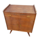 Old Chest of Drawers Drawer + Doors Wood Feet Compass 70s Vintage