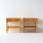 Tables de chevet vintage en bambou