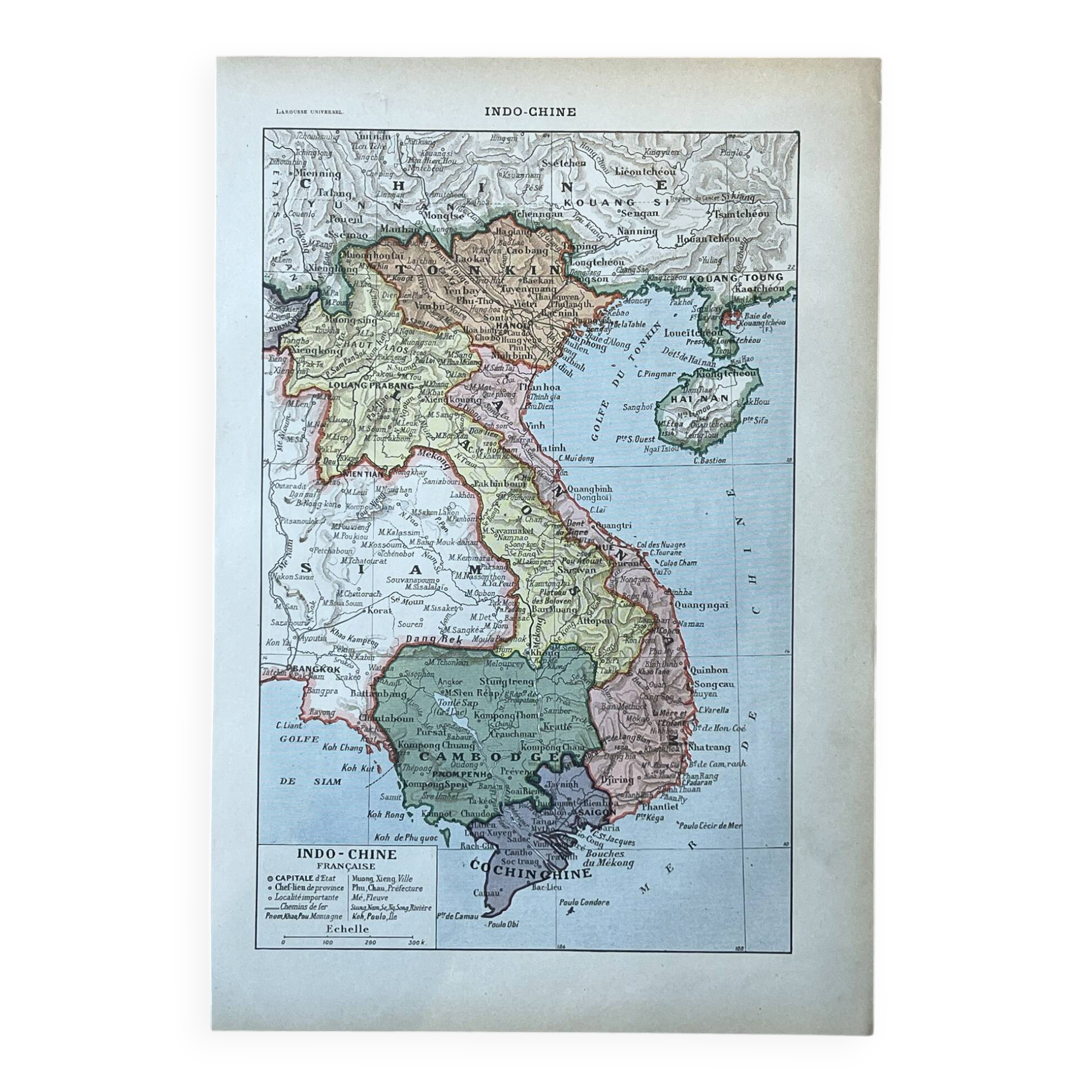 Carte de l'Indo-Chine - 20x29cm