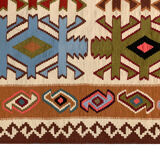 Cream wool turkish kilim handwoven tribal area rug 143x240cm