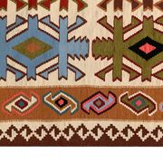 Cream wool turkish kilim handwoven tribal area rug 143x240cm