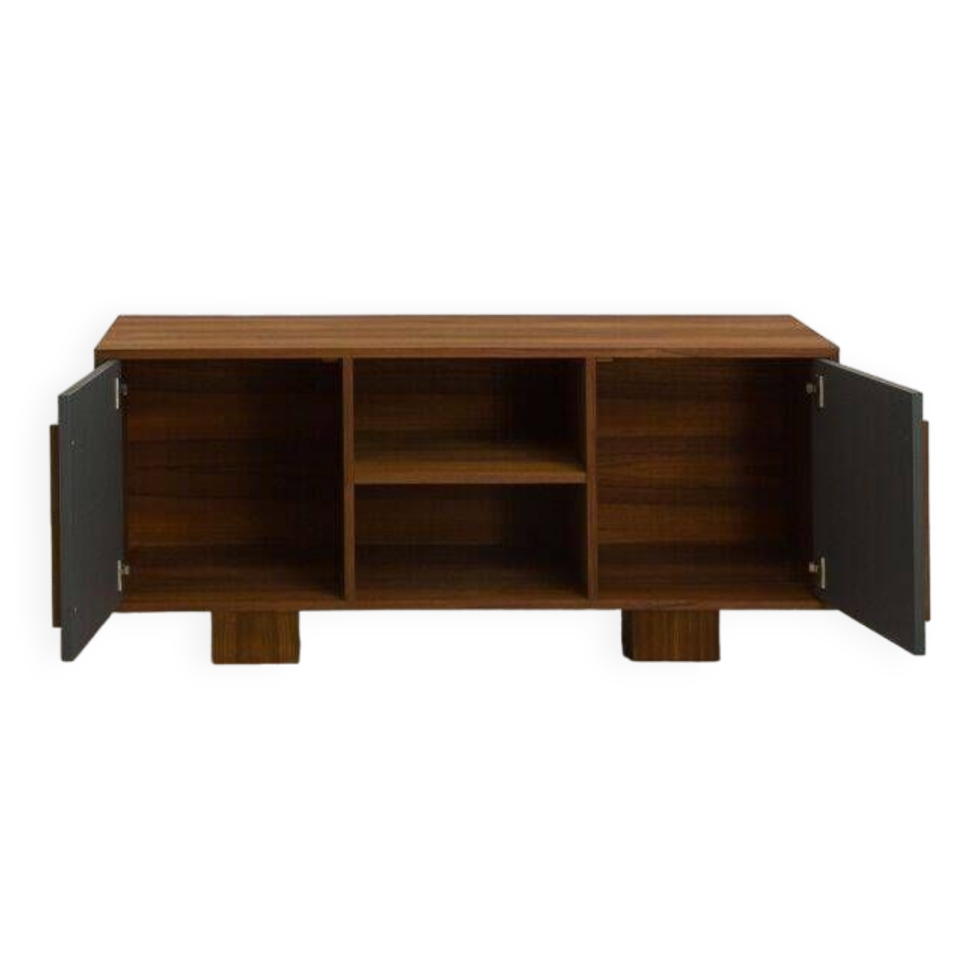 Teak TV cabinet with 2 doors and a niche with shelf