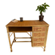 Vintage rattan and woven wicker desk with 4 drawers – Centrepiece – Style