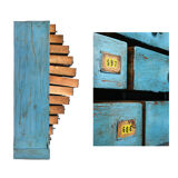 Pastourel wooden craft furniture with 96 drawers with blue patina