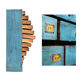 Pastourel wooden craft cabinet with 96 drawers and blue patina