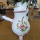Tripod chocolate pot in Moustiers faience signed Lallier.