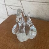 Crystal swan, mouth blown