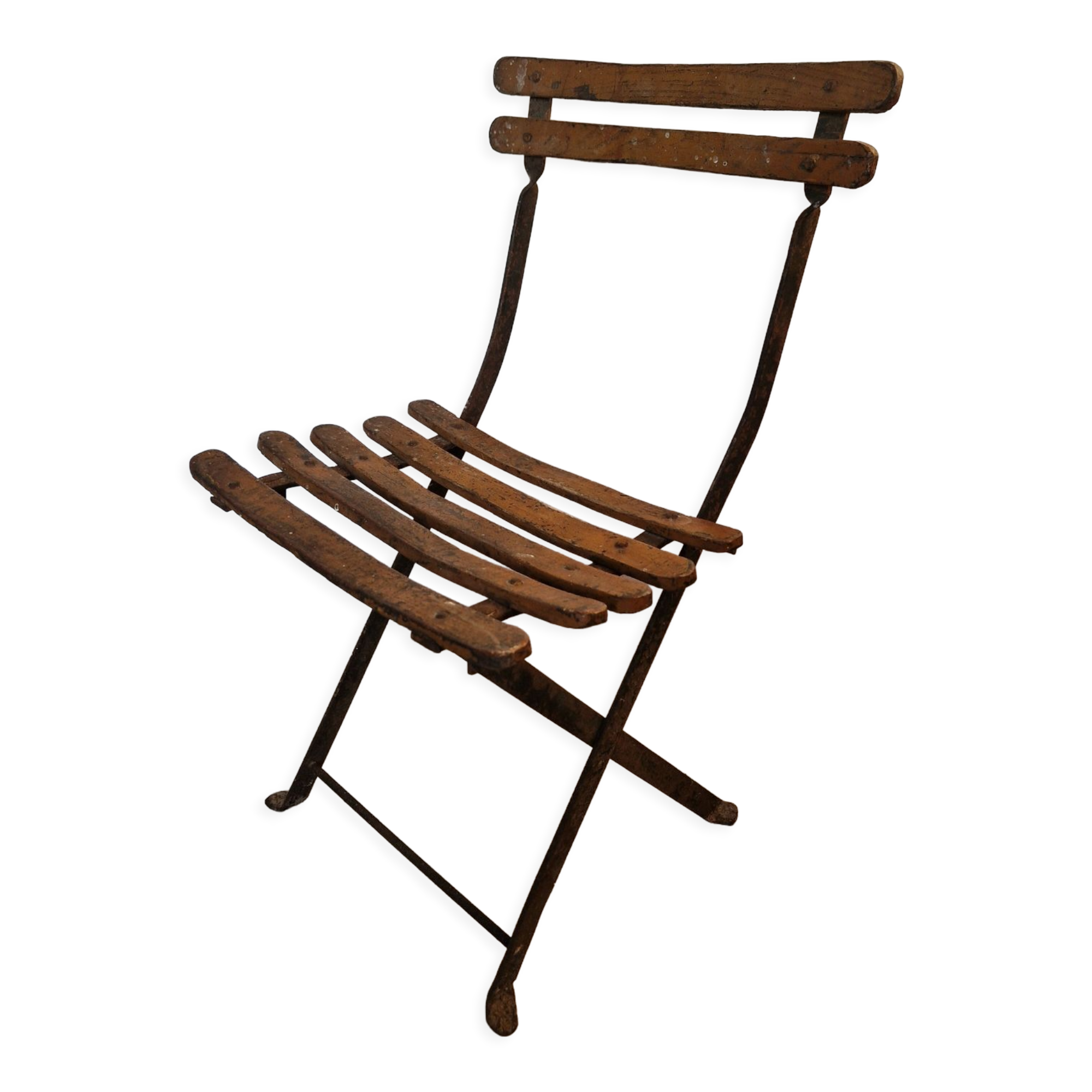 Old folding garden chair for children