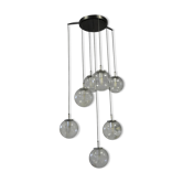 Lampe suspension cascade éd. Limburg Leuchten globes années 70 (9 boules)