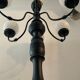 Vintage "Lamppost" in opaline and wood 6 fires